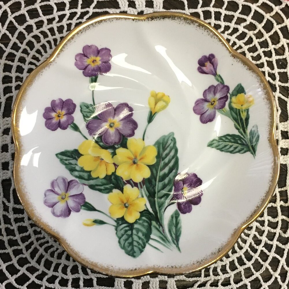 Salisbury England Bone China Primula Spare Saucer Replacement Gold Trim